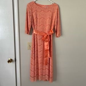 Danity Jewells A Night in Paris Coral Knee length dress